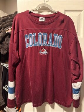 Colorado Avalanche NHL Long-Sleeve Top - Maroon with Blue Accents